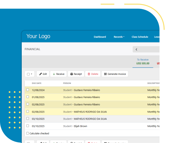 Financial operations screen in Martial Wave.